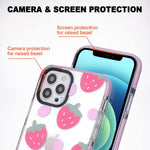 Clear Strawberry Case For Iphone 13 Pro Max 6 7 Inch Aceulex Cute Strawberries Cartoon Pattern Design Cover For Girls Women Soft Tpu Bumper Shockproof Protective Phone Case Pink