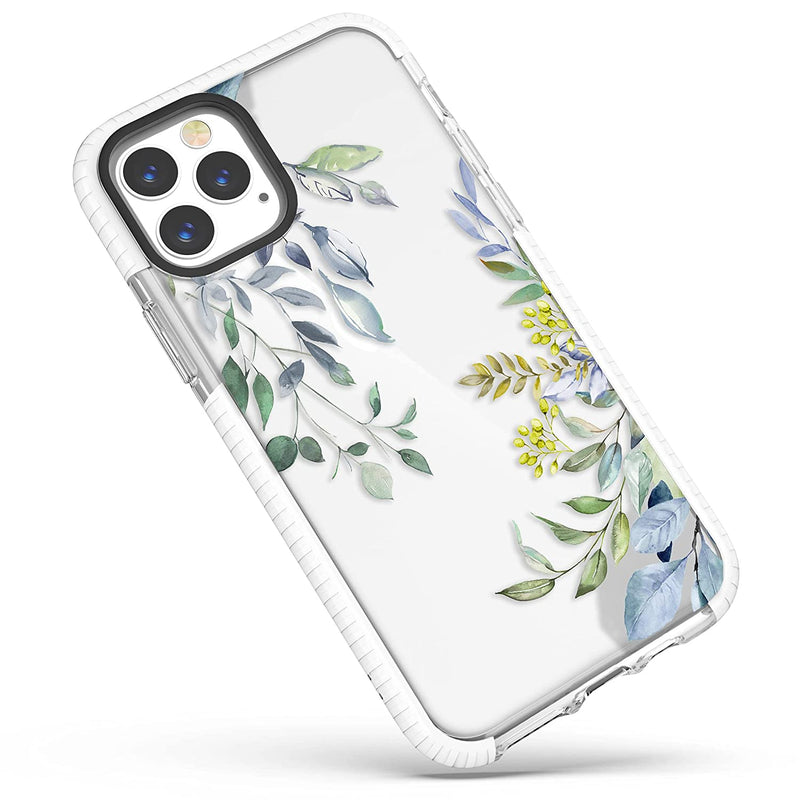 Clear Case Compatible With Iphone 13 Pro 6 1 Inch Trendy Elegant Spring Blue Green Eucalyptus Leaves With Yellow Floral Soft Shockproof Protective Case With Design For Iphone 13 Pro