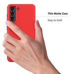 Cresee Case For Samsung Galaxy S21 Fe 5G Thin Matte Tpu Cover Soft Interior Anti Scratch Slim Fit Flexible Phone Case For Galaxy S21 Fe Red