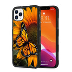 Aigomara Designed For Iphone 13 Pro Case Butterfly Sunflower Pattern Design Shockproof Soft Tpu Bumper And Hard Pc Back Full Body Protection Wireless Charging Cover For Iphone 13 Pro