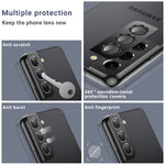 2 Pack Afarer Camera Lens Protector For Samsung Galaxy S22 S22 Plus Metal Tempered Glass Camera Cover 9H Hardness Ultra Hd Anti Scratch Case Friendly For Samsung S22Black