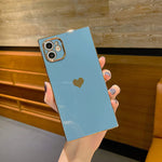 Lemoncover For Iphone 11 Pro Max Case 6 5 For Women Girls Cute Square Gold Heart Design Pattern Soft Silicone Camera Screen Protective Bumper Slim Flexible Reinforced Shockproof Cover Lavender