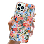 Burmcey Compatible With Iphone 13 Pro Max Case 6 7 In Clear Colorful Blooming Flowers For Girl Women Hard Pc And Soft Tpu Bumper Protective Phone Case For Iphone 13 Pro Max 2021