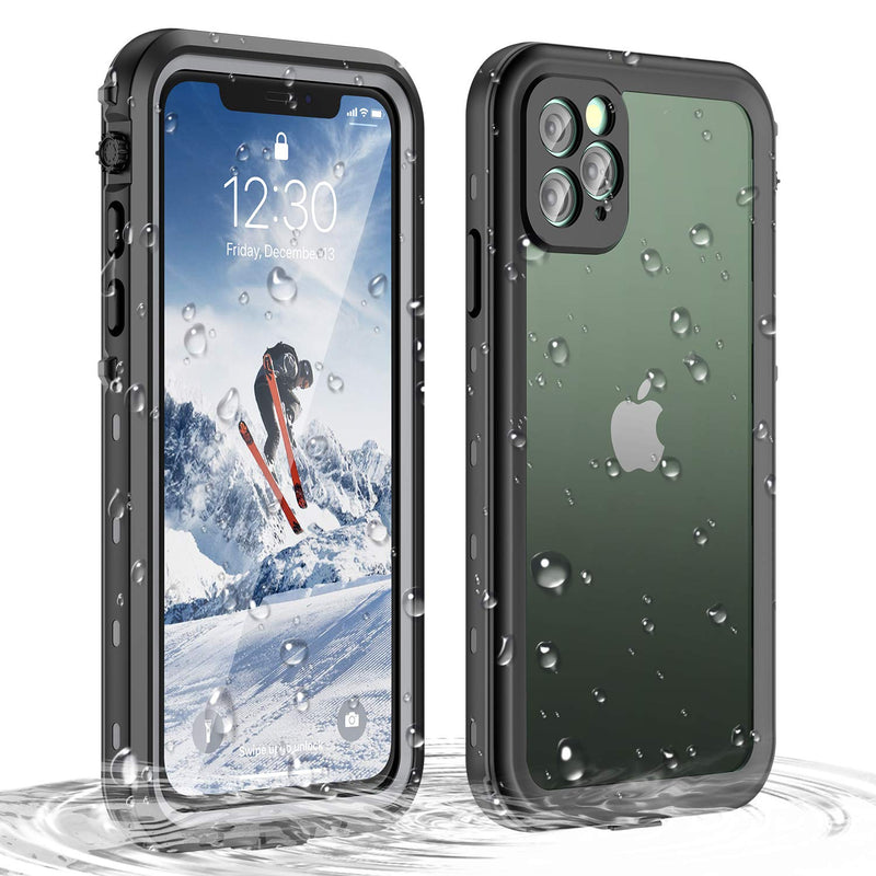 Iphone 11 Pro Waterproof Case 360 Full Body Clear Protective Case With Built In Screen Protector Waterproof Shockproof Snowproof Dirtproof For Iphone 11 Pro 5 8 Inch 2019 Black Clear