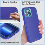 Horigay Designed For Iphone 13 Pro Max Case 6 7 Inchwith 2 Tempered Glass Screen Protector Rugged Heavy Duty Military Grade Cover Drop Proof Shockproof Protection Phone Casepurple Blue