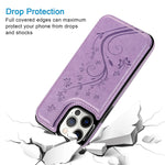 Compatible With Iphone 13 Pro Max Flip Case Wallet Case Embossed Butterfly Slim Folio Leather Cover Shockproof Card Holder Case With Pen And Ring Holder Designed For Iphone 13 Pro Max 6 7 Blue