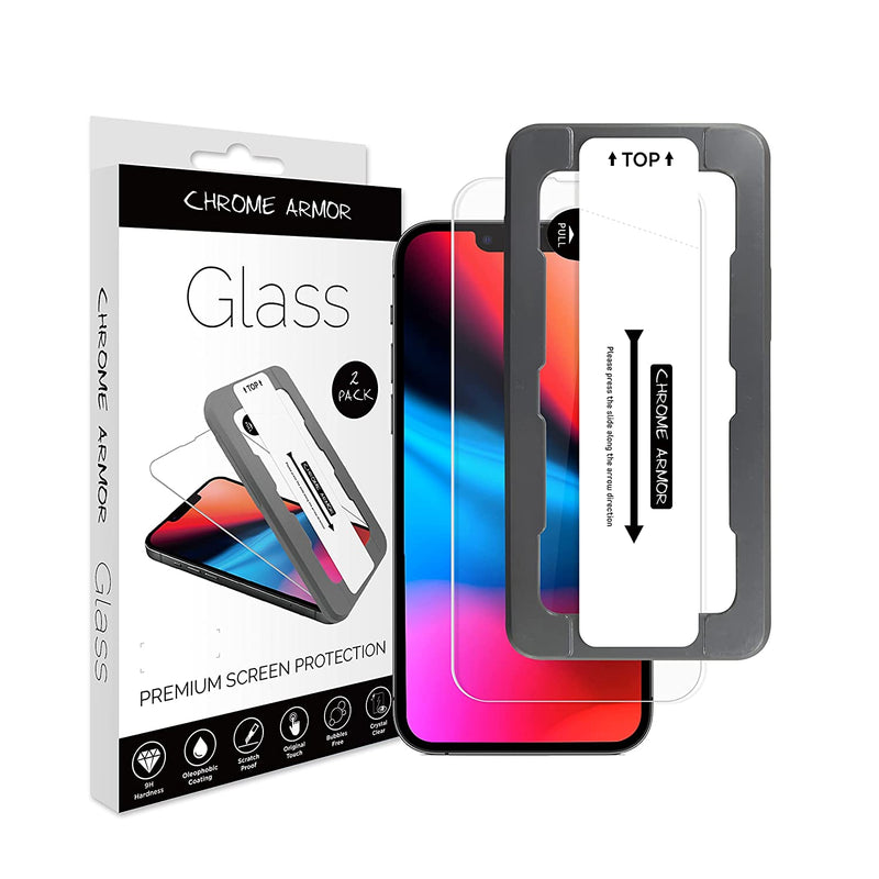 Chrome Armor Chrome Armor Glass 2 Pack Premium Tempered Glass Screen Protector For Iphone 13 Pro Max With Auto Alignment Installation Kit