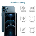 3 2 Buluby For Iphone 12 Pro Camera Lens Protector Cover And Screen Protector Hd Tempered Glass Metal Full Coverage Back Lens Protection Circle Film Anti Scratch Anti Dust Pacific Blue