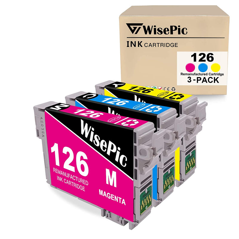 Wisepic 3 Pack T126 Remanufacture Ink Cartridge Replacement For Epson 126 T126 For Workforce 435 520 545 635 645 845 Wf 3520 Wf 3530 Wf 3540 Wf 7010 Wf 7510 Wf