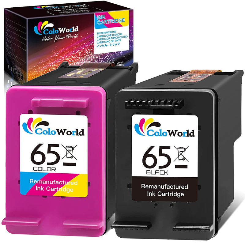 Ink Cartridge Replacement For Hp 65 Combo Pack Used For Envy 5055 5052 5012 5010 5020 5030 Deskjet 2600 2622 2652 3722 3755 3752 2640 2635 Amp 100 Printer 1 Bl