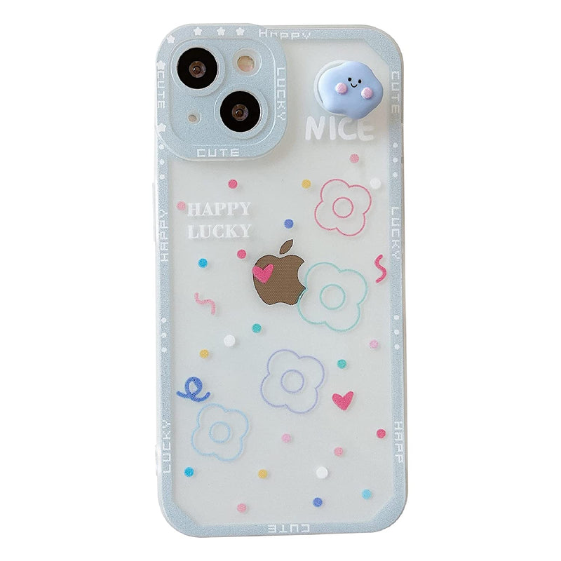 Caseative Cute Cartoon Flower Rotatable Cloud Silicone Soft Iphone Case For Women Girlswhite Iphone 13 Pro Max