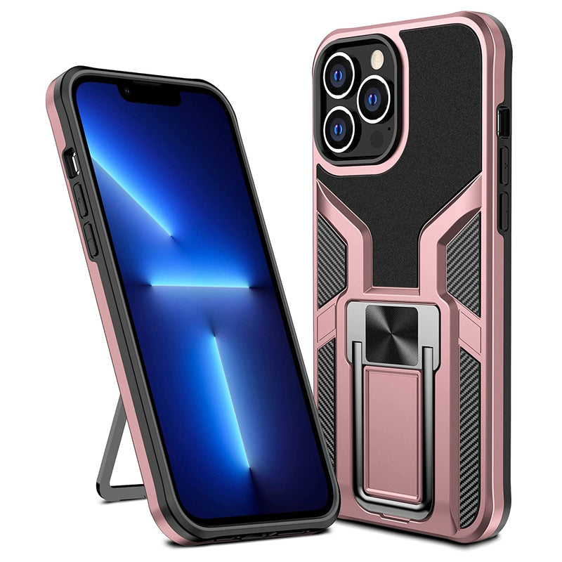 Mgah Compatible With Iphone 13 Pro Max Case With Kickstand Heavy Duty Sturdy Protective Cover Slim Stylish Easy Grip Anti Scratch Shockproof Bumper Case For Iphone 13 Pro Max 6 7 Inches Rose Gold