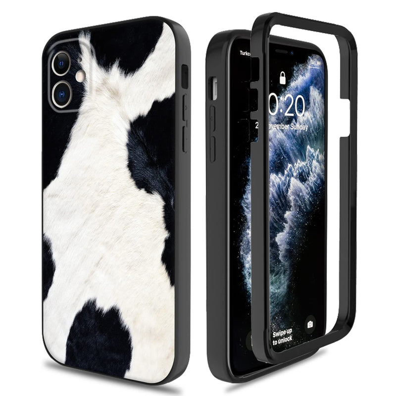 Case Compatible With Iphone 13 Pro Max Black White Animal Skin 360 Degree Full Body Protection Cover For Women Fashion Shockproof Non Slip Case For Iphone 13 Pro Max 6 7 Inch 2021Cute Cow Print