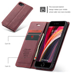 Ueebai Wallet Case For Iphone Se 2022 5G Iphone 7 Iphone 8 Iphone Se 2020 Premium Pu Leather Case Vintage Wallet Flip Cover Card Slots Magnetic Cover For Iphone Se3 Se2 Stand Function Folio Red