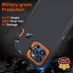Horigay Designed For Iphone 13 Pro Max Case 6 7 Inchwith 2 Tempered Glass Screen Protector Rugged Heavy Duty Military Grade Cover Drop Proof Shockproof Protection Phone Caseblack Orange