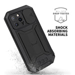 Hongxinyu Hxy For Iphone 13 Pro Case Aluminum Metal Silicone Built In Kickstand Shockproof Military Heavy Duty Sturdy Protector Cover Rugged Metal Hard Case For Iphone 13 Pro 6 1 Inchblack