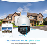 4K Outdoor PoE Security Cameras 5X Optical Zoom 2X RLC-823A with 8 Channel NVR RLN8-410
