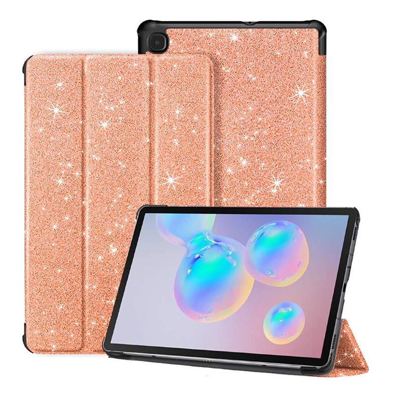 New Samsung Galaxy Tab S6 Lite 10 4 Case Glitter Auto Wake Sleep Slim Pu Leather Lightweight Trifold Stand Smart Shockproof Case For Tab S6 Lite 2020 Sm