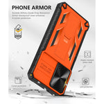 Samsung A13 5G Case Phone Cover Rugged Protective Galaxy A13 5G Case With Kickstand Slide Lens Protector Tpu Shockproof Bumper Textured Matte Design Military Drop Proof Protection Orange