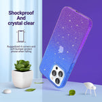 Ulak Glitter Clear Case For Iphone 13 Pro Max For Women Girls Bling Sparkle Cute Protective Phone Case Soft Tpu Slim Fit Drop Protection Shockproof Case For Iphone 13 Pro Max 6 7 Blue Purple