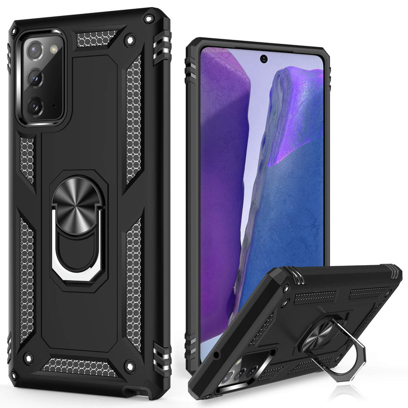 Lumarke Galaxy Note 20 Case Pass 16Ft Drop Test Military Grade Heavy Duty Cover With Magnetic Kickstand Compatible With Car Mount Holder Protective Phone Case For Samsung Galaxy Note 20 Black