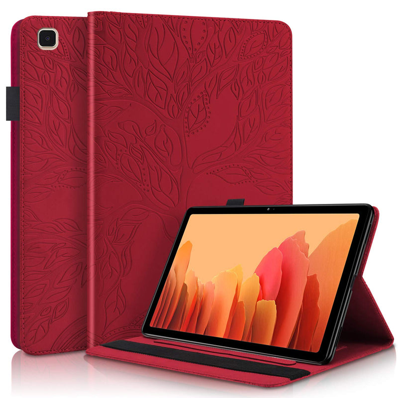 Pefcase Samsung Galaxy Tab A7 10 4 Case 2020 Lightweight Pu Leather Flip Wallet Stand Cover Shell With Card Pocket Pencil Holder For Galaxy Tab A7 10 4 Inch Sm T500 505 507 Red