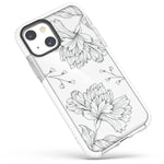 Clear Case Compatible With Iphone 13 6 1 Inch Trendy Simple Elegant Line Drawing Liney Chrysanthemum Flowers Floral Design Soft Shockproof Protective Case For Iphone 13