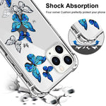 Bonoma Compatible Iphone 13 Pro Case 6 1 In 2021 Clear With Cute Pattern Designs For Girls Women Hard Pc And Soft Tpu Cover Protective Phone Case With Screen Protectorblue Butterfly