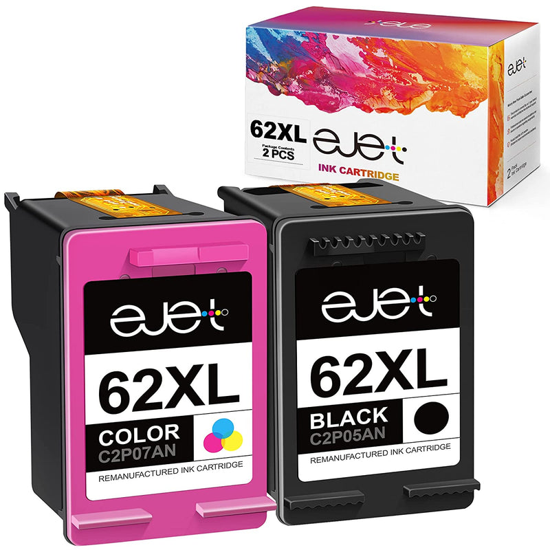 62Xl Ink Cartridges Replacement For Hp Ink Cartridge 62 62Xl For Envy 5540 5640 5660 7644 7645 Offic 5740 8040 Offic 200 250 Series Printer Tray1 Black 1 Tri C