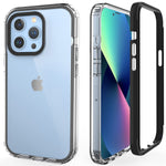 Designed For Iphone 13 Pro Case 6 1 Inch Cell Phone Basic Cases 2 In 1 Clear Tpu Soft Shell Lining Hard Shell Frame Full Body Anti Drop Protection Shockproof Protective Anti Yellowing Black
