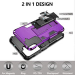 Compatible For Samsung Galaxy S21 Case With Hd Screen Protector Gritup Military Grade Dual Layer Protective Cover Built In Magnetic Kickstand Shockproof Phone Case For Samsung S21 5G Purple