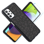 Bonoma Leopard Case For Samsung Galaxy A32 5G Black Leopard Cheetah Pattern Design For Women Men Girls Shockproof Protective Cover For Galaxy A32 5G With Screen Protector