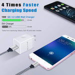 Quick Charge 3 0 Usb C Wall Charger Fast Charging For Samsung Galaxy S22 S22 Ultra S21 S20 Fe Plus S10E S10 Note 22 21 20 A03S A53 A13 A33 18W Qc3 0 Charger Block Car Charger Adapter 6Ft Type C Cable