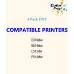 Colorprint Compatible E310 E514 E515 Toner Cartridge Replacement For Dell E310Dw E515Dw E514Dw Work With E515Dn P7Rmx Pvt 593 Bbkd Printer Black 4 Pack
