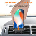 Phone Holder For Car Vasivo 2021 New Gravity Air Vent Invisible Car Phone Mount Auto Clamp In One Step Car Phone Holder For All Smartphones Silver