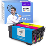 Ink Cartridge Replacement For Epson 802Xl 802 Xl T802Xl For Workforce Pro Wf 4720 Wf 4740 Ec 4020 Wf 4730 Wf 4734 Ec 4030 Printer Cyan Magenta Yellow 3 Pack