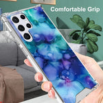 Kanghar Compatible With Samsung Galaxy S22 Ultra 5G Case Pet Screen Protector Slim Clear Edge Protective Case For Girls Women Shockproof Hard Pc Soft Tpu Bumper Phone Cover Purple Bubble Marble
