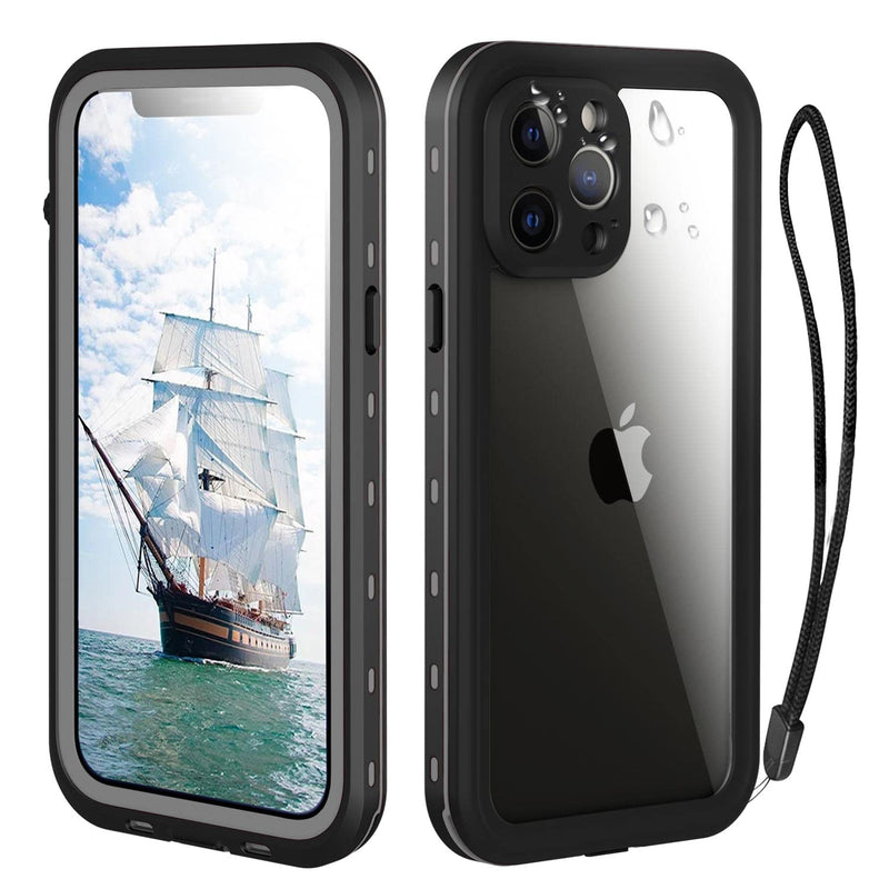 Iphone 13 Pro Waterproof Case Iphone 13 Pro Case 6 1 Inch Full Body Protective Shockproof Dustproof Phone Case For Iphone 13 Pro With Lanyard Black