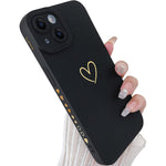Iphone 14 Gold Heart Pattern Shcokproof Case For Valentines Day Gift