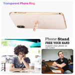 Lenoup Transparent Cell Phone Ring Holder Kickstand Bling Bling Sparkle Diamond Clear Cell Phone Finger Ring Grip Standsilver Rose Gold