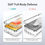 Esr Military Grade 360 Hybrid Full Body Protection Compatible With Iphone 12 Mini Case 10Ft Drop Tested Heavy Duty Shockproof With 2 Tempered Glass Screen Protectors 5 4 Clear