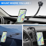 Windshield Car Phone Mount For Collapsible Grip Socket Mount Users Dashboard Phone Holder With Strong Suction Cup Upgraded 13 Inches Long Arm Gooseneck Cell Phone Cradle For Swappable Grip Stand