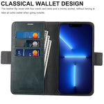 Malewolf Wallet Case For Iphone 13 Pro Max Genuine Leather Rfid Blocking Card Slot Stand Shockproof Tpu Interior Case Magnetic Protect Flip Cover Compatible With Iphone 13 Pro Max 5G 6 7 Blue