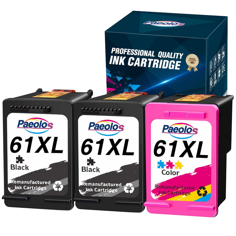 Ink Cartridges Replacements For Hp 61 Xl Work With Envy 4500 5530 Officejet 2620 4630 Deskjet 1000 1010 1050 1510 2050 2510 3000 3050 3510 Printer 3 Packs By