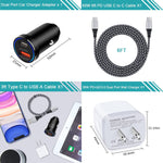 Usb Type C Charge Fast Charging Block Dual Port Pd Qc3 0 Power Adapter Car Plug With 6Ft Usb C To C Cable Compatible Samsung Galaxy A13 5G S22 Ultra 5G S21 S20 A52S A72 A32 5G Moto Lg Stylo 6 5 Pixel