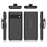 Hidahe Holster Compatible With Google Pixel 6 Pro Combo Shell Holster Case For Men Boys With Built In Kickstand Swivel Belt Clip Holster Case For Google Pixel 6 Pro 6 71Inch 2021 Only Black