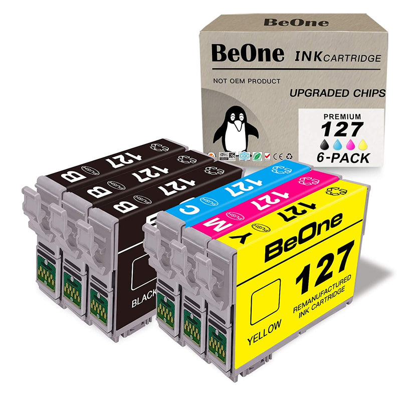 Ink Cartridge Replacement For Epson 127 T127 6 Pack To Use With Workforce 545 645 633 845 630 840 Wf 3540 Wf 3520 60 Wf 7520 Wf 7010 Wf 3530 Wf 7510 635 Printer