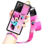 Cuwana Cartoon Case For Samsung Galaxy Note 20 Ultra 5G Case 6 9 Inch Cute Minnie Cartoon Character Design With Lanyard Wrist Strap Band Holder Shockproof Protection Bumper Kickstand Cover