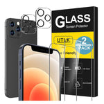 Utlk 2 Pack Tempered Glass Camera Lens Protector 2 Pack Hd Clear Glass Screen Protector For Iphone 12 Pro Max 6 7 Case Friendly