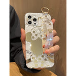 Filaco Cute Case For Iphone 11 Pro Max 6 5 Cartoon Golden Minnie Sparkle Bling Cover Wrist Strap Kickstand Soft Tpu Shockproof Protective Design Suitable For Girls Women
